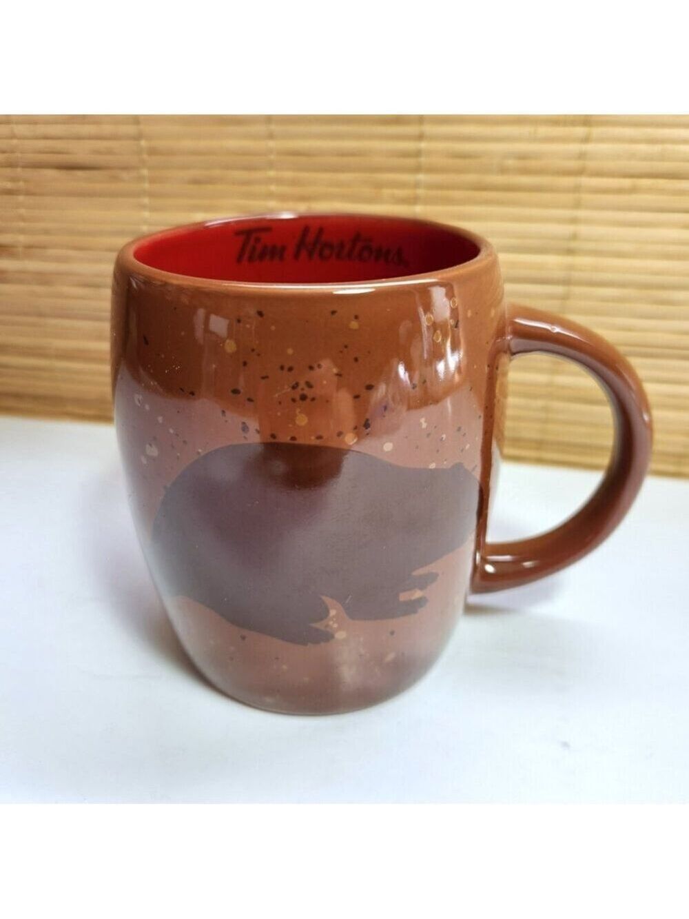 Tim Hortons Coffee Cup Limited Edition 2016 Canadian Beaver Tea Mug Brown